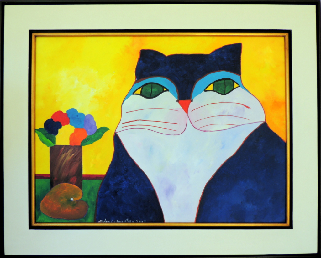 Aldemir Martins - Gato Azul com Vaso - AST - 60 X 80 cm