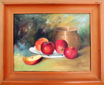 Antonio Federighi - Natureza Morta com Maçãs - OST - 30 X 40 cm