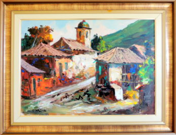 Artista: Athayde - Título: Igreja - Técnica: Óleo Sobre Tela - Dimensões: 50 X 70 cm