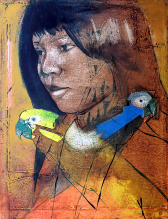 Élon Brasil - Menina com Pássaros - OST - 130 X 100 cm