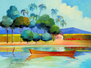 Gilmar Gonçalves - Paisagem com Casa de Pescador - OST - 30 X 40 cm - data 2007 - frente