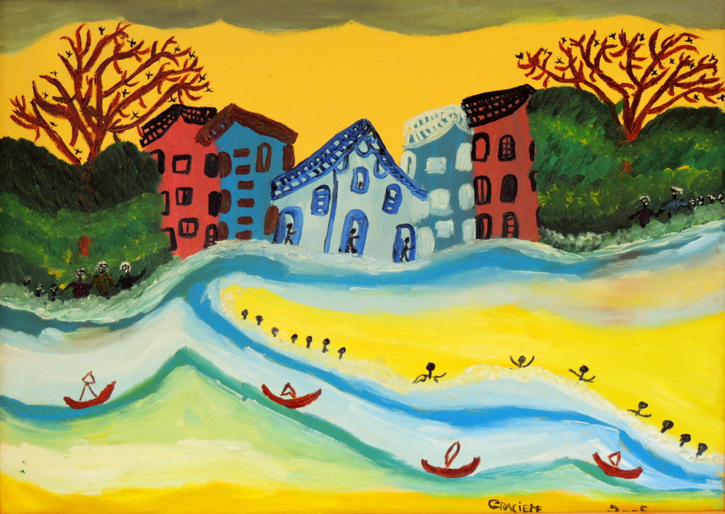 Graciete Borges - Chegada do Imigrante - OST - 50 X 70 cm - (2005)