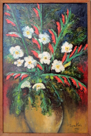 Ingres Speltri - Vaso com Flores - OSE - Restaurado - 90 X 58 cm