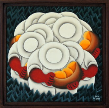 José Sabóia - Colheita com Chapéus - AST - 30 X 30 cm