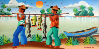 Josinaldo Barbosa - Pescadores do Rio São Francisco - AST - 20 X 40 cm
