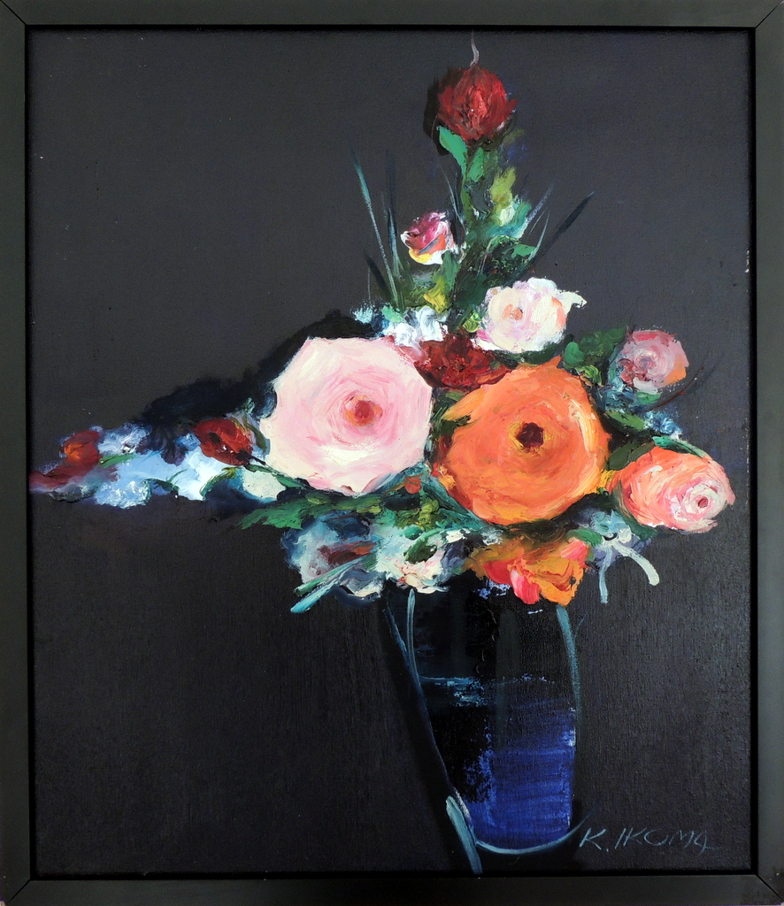 Kinya Ikoma - Vaso com Flores - OST - 60 X 52 cm