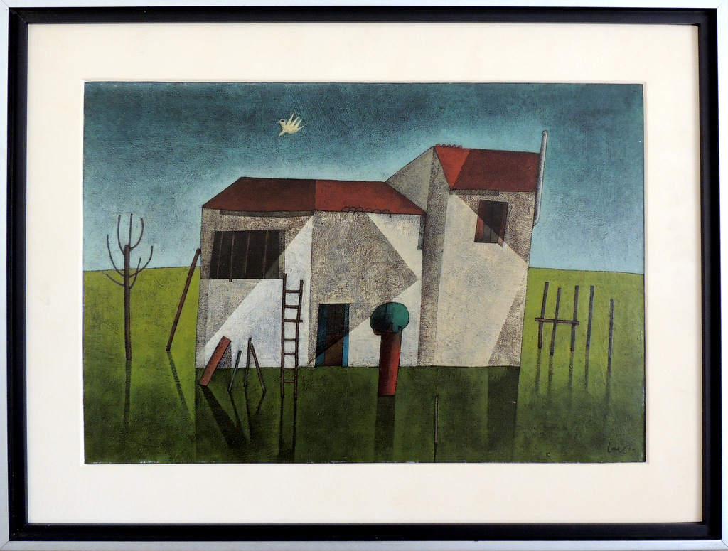 Inos Corradin - Casa com Escada - OST - 50 X 70 cm