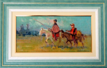 Menase Vaidergorn - Dom Quixote e Sancho Pança - OSTcsPlaca - 15 X 30 cm