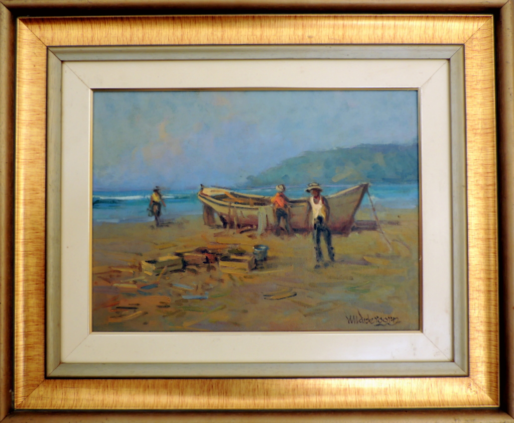 Menase Vaidergorn - Marinha com Barco - OST - 30 X 40 cm