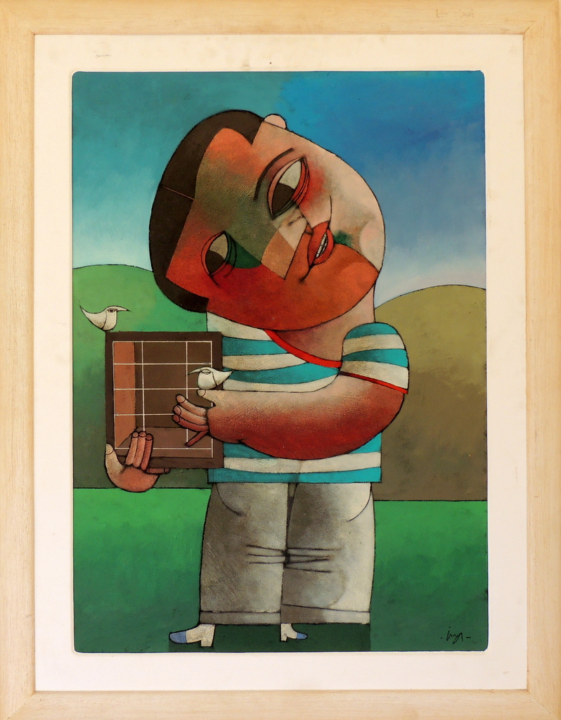 Inos Corradin - O Menino e os Pássaros - OST - 70 X 50 cm