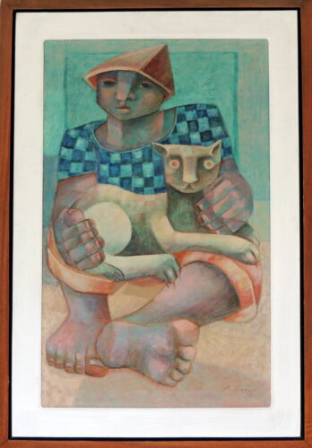 Adélio Sarro - Garoto e Gato - OST - 80 X 50 cm (1985)
