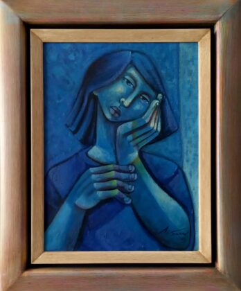 Adélio Sarro - Reflexão Azul - OST - 40 X 30 cm (2003)