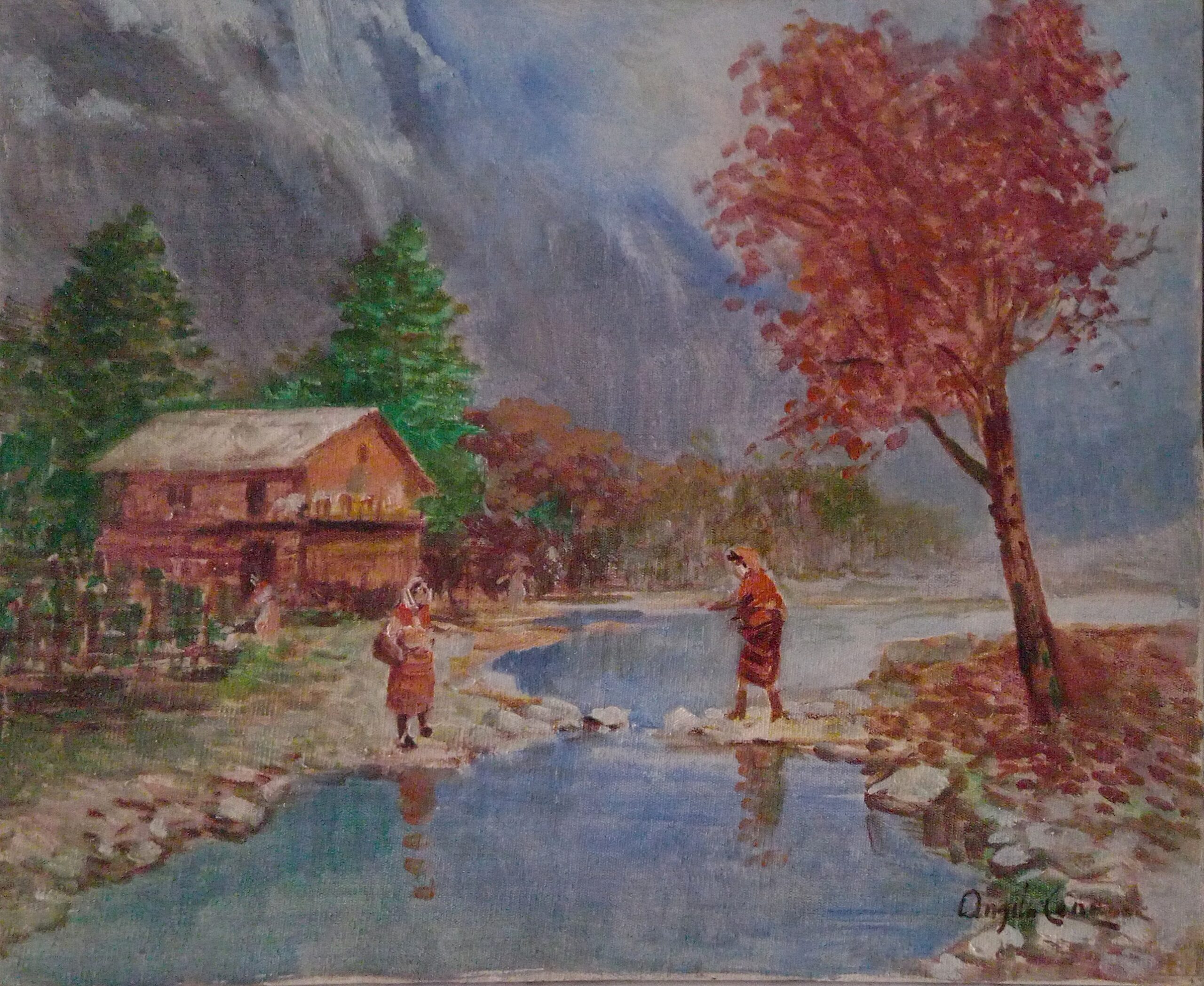 Angelo Cannone - Paisagem nos Alpes - OST - 38 X 45 cm