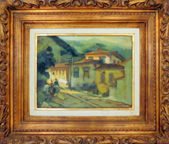Durval Pereira - Casario com Burrico - OSE - 27 X 35 cm