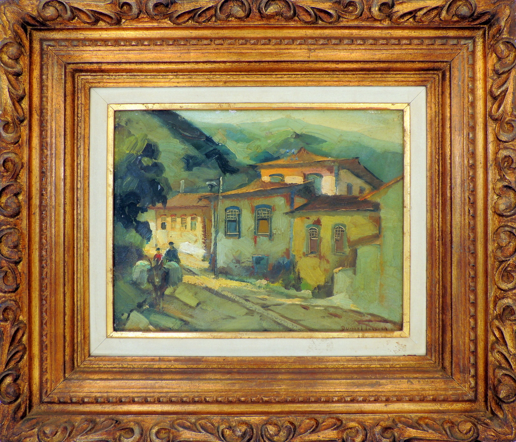 Durval Pereira - Casario com Burrico - OSE - 27 X 35 cm