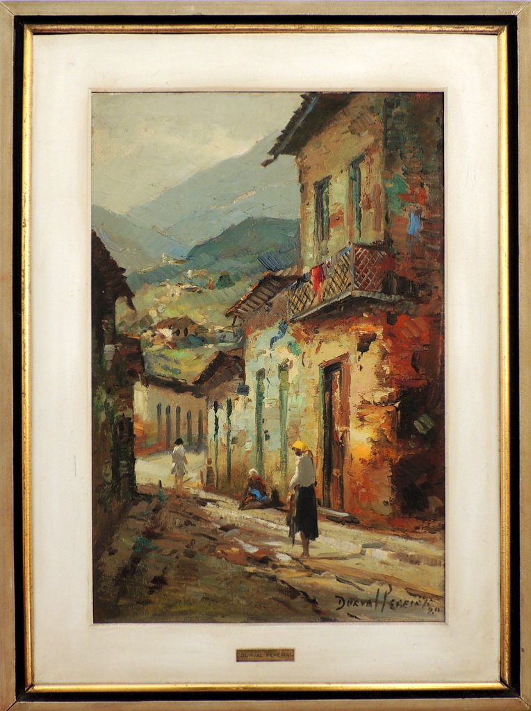 Durval Pereira - Casario com Figuras - OST - 60 X 40 cm