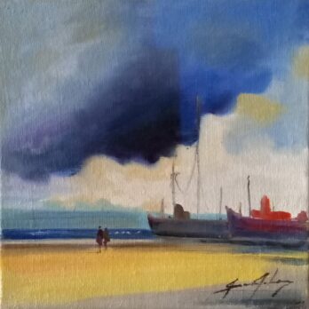 Sansão Pereira - Figuras e Barcos - OSJ - 40 X 40 cm
