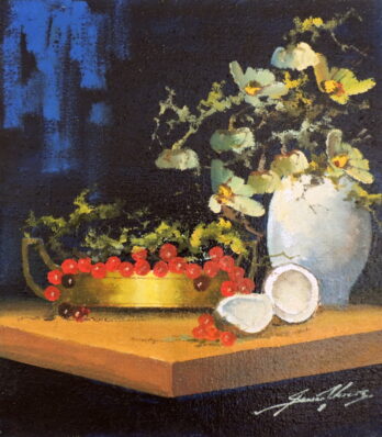 Sansão Pereira - Natureza Morta com Côco e Vaso - OSJ - 74 X 65 cm