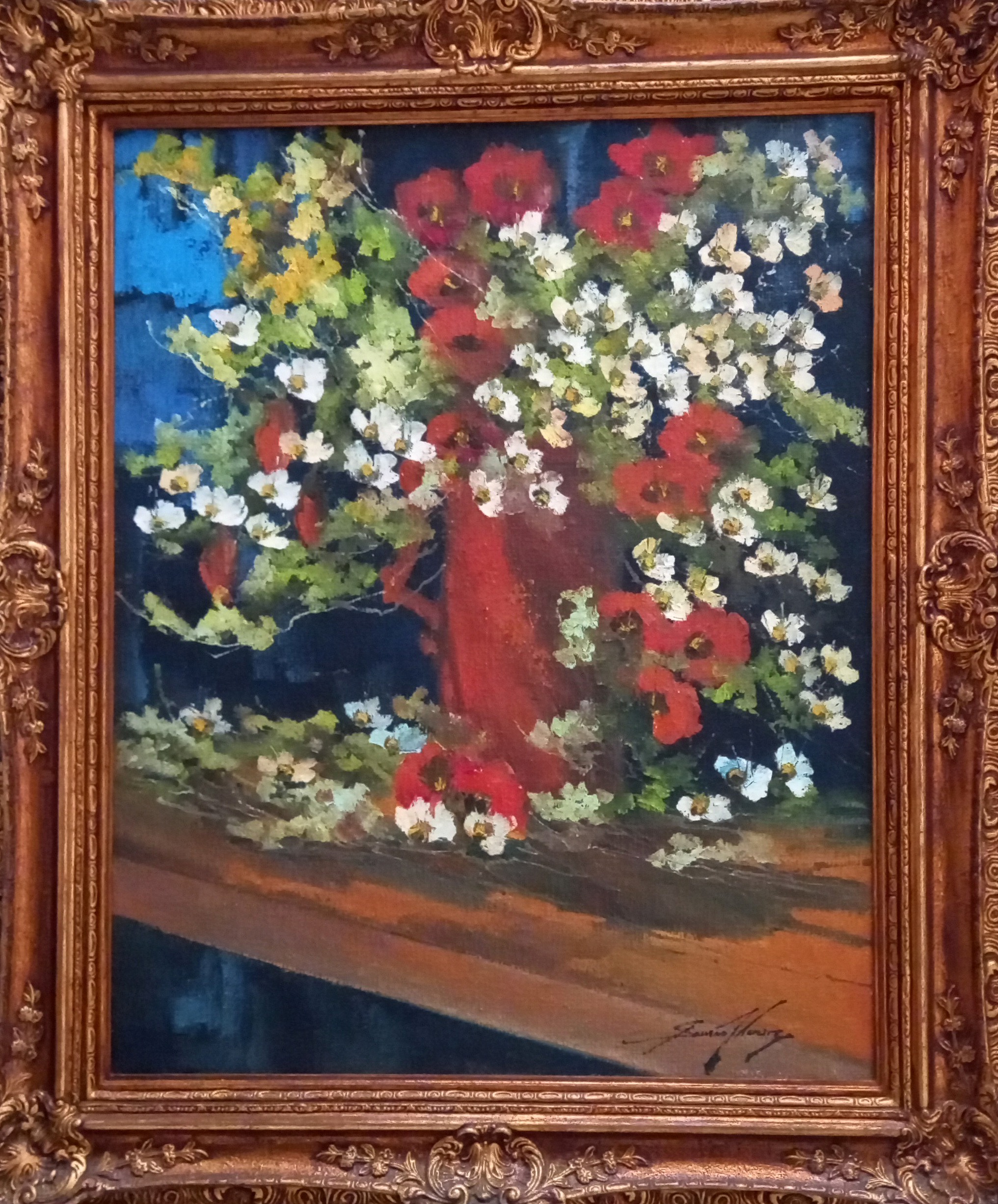 Sansão Pereira - Vaso com Flores - OSJ - 100 X 80 cm