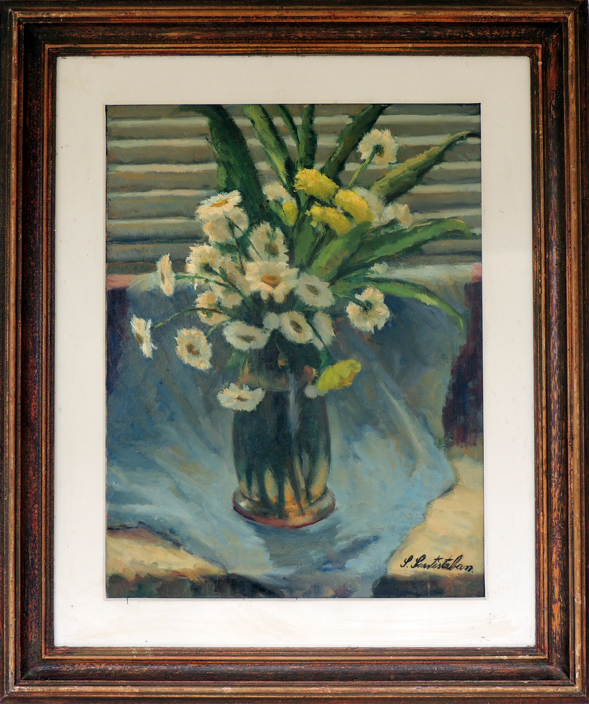 Salvador Santisteban - Vaso com Flores - OST - 65 X 50 cm